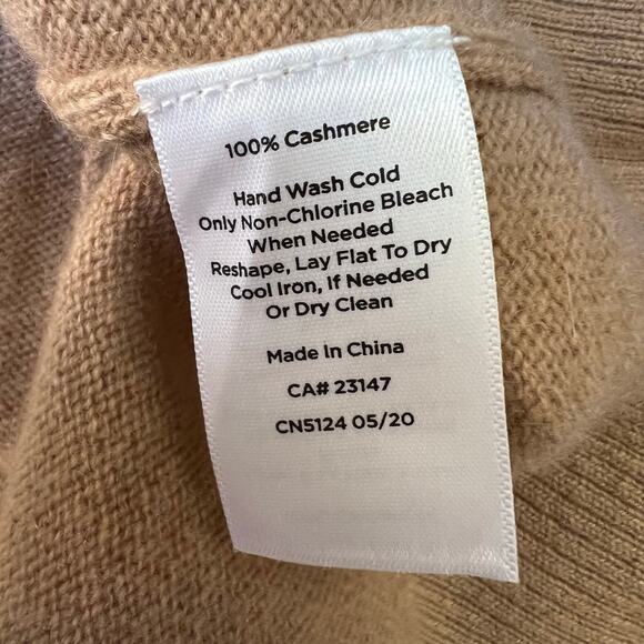 Talbots Tan 100% Cashmere 3/4 Sleeve Crewneck Audrey Sweater XS - Picture 7 of 7